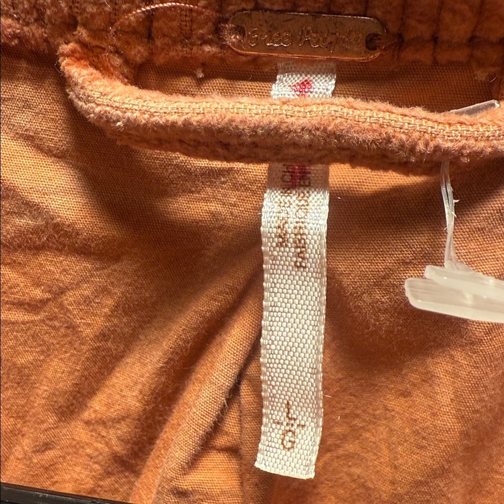 FREE PEOPLE LARGE Women's Corduroy Jacket - ORANGE (salmon) - Picture 3 of 12